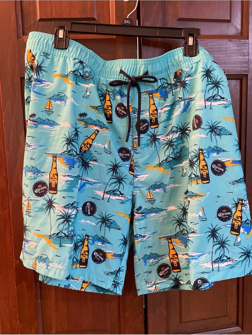 Corona Mens Aqua Blue Graphic Board shorts 2XL NWT